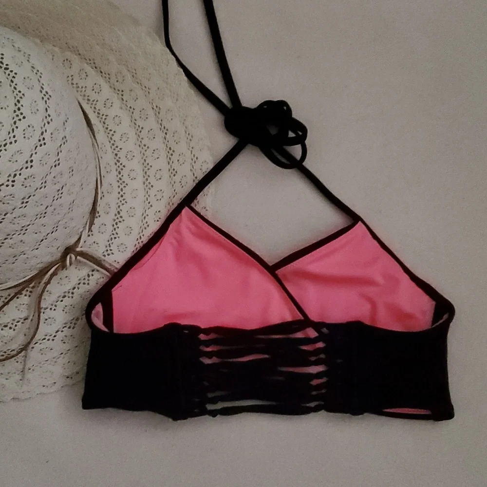 PINK VICTORIA'S SECRET Swimwear Bikini Top Ruffle Hem Bottom Swimsuit Set - Picture 5 of 12